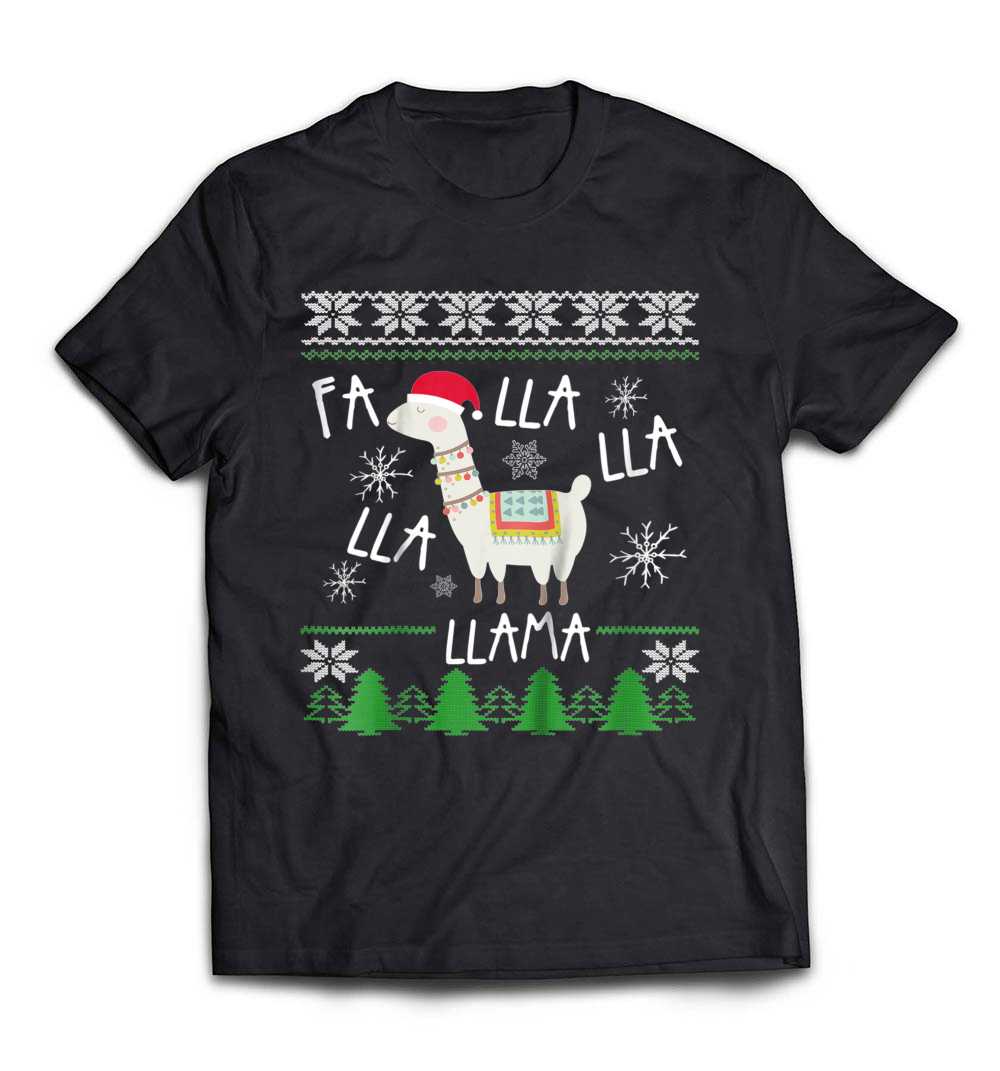 “Ugly Christmas Sweater Llama Funny Holiday” T-Shirt – A Festive Tee for Llama Lovers and Holiday Enthusiasts